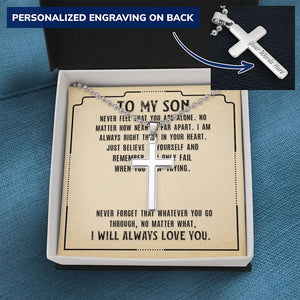 Personalized Cross With Ball Chain To My Son