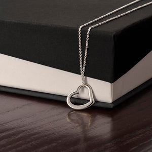 Delicate daughter heart necklace